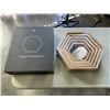 Image 1 : 2 NEW SETS OF 5 DECORATIVE HEXAGONAL FLOATING WALL SHELVES