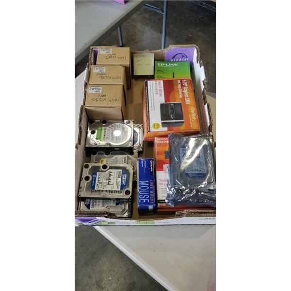 ASSORTED WD HARD RRIVES, ALL WIPED AND WORKING WITH ASSORTED NEW COMPUTER COMPONENTS