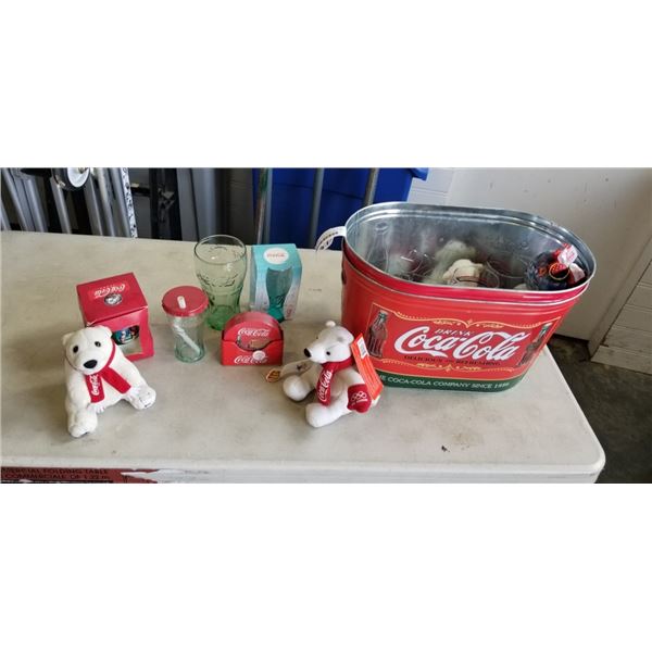 ASSORTED COCA COLA COLLECTIBLES AND TINS ETC