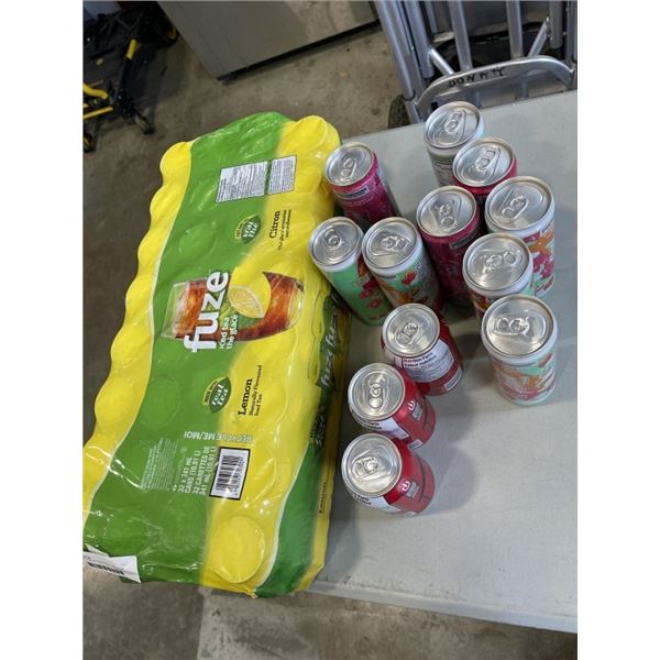 FLAT OF FUZE ICE TEA DRINKS AND ALANI NU VARIETY PACK, PARTIAL