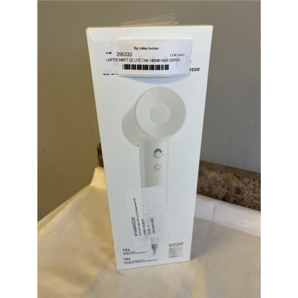 NEW LAIFEN SWIFT SE LITE TAN 1400W HAIR DRYER - TESTED WORKING, RETAIL $109