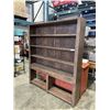 Image 2 : 2PC CUSTOM BUILT ROLLING SOLID WOOD LIBRARY SHELF 84 INCH TALL AND 72 INCH WIDE