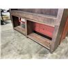 Image 3 : 2PC CUSTOM BUILT ROLLING SOLID WOOD LIBRARY SHELF 84 INCH TALL AND 72 INCH WIDE