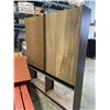 Image 5 : 2PC CUSTOM BUILT ROLLING SOLID WOOD LIBRARY SHELF 84 INCH TALL AND 72 INCH WIDE