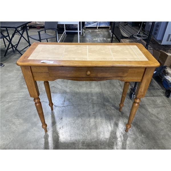 TALL TILE TOP HALL TABLE