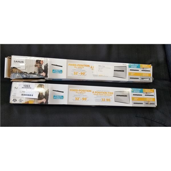 2 SANUS 32-90" FIXED TV WALL MOUNT, TOTAL RETAIL $158