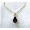 Image 1 : 10KT YELLOW GOLD NATURAL GARNET PENDANT WITH GOLD PLATED STERLING SILVER CHAIN, RETAIL $400.00. GARN