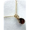 Image 2 : 10KT YELLOW GOLD NATURAL GARNET PENDANT WITH GOLD PLATED STERLING SILVER CHAIN, RETAIL $400.00. GARN