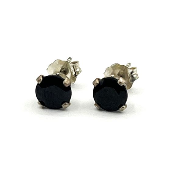 STERLING SILVER NATURAL BLUE SAPPHIRE EARRINGS, RETAIL $150.00. SAPPHIRE IS THE BIRTHSTONE FOR SEPTE