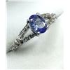 Image 1 : STERLING SILVER NATURAL TANZANITE (0.58CT) RING, SIZE 6.75, W/A $650.00. TANZANITE IS THE BIRTHSTONE