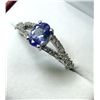 Image 2 : STERLING SILVER NATURAL TANZANITE (0.58CT) RING, SIZE 6.75, W/A $650.00. TANZANITE IS THE BIRTHSTONE