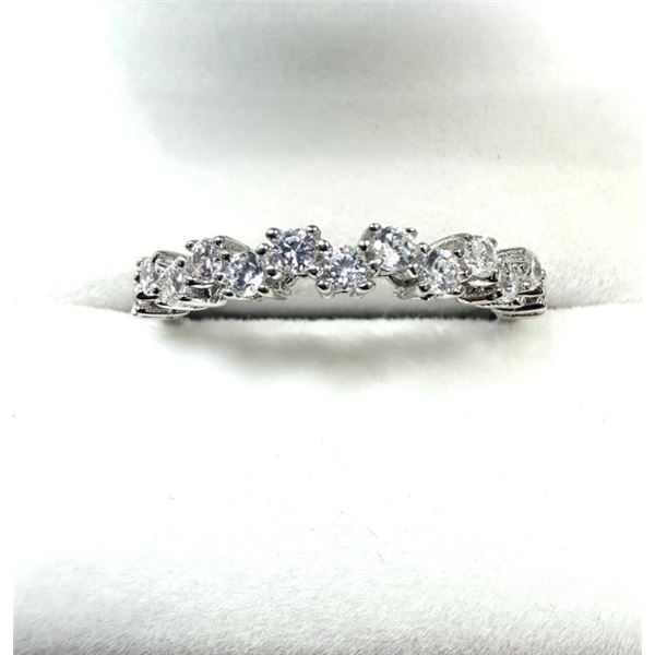 STERLING SILVER CZ RING, SIZE 8.75, RETAIL $200.00.
