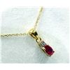 Image 1 : GOLD PLATED STERLING SILVER NATURAL ENHANCED RUBY PENDANT WITH GOLD PLATED STERLING SILVER CHAIN, RE