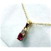 Image 2 : GOLD PLATED STERLING SILVER NATURAL ENHANCED RUBY PENDANT WITH GOLD PLATED STERLING SILVER CHAIN, RE