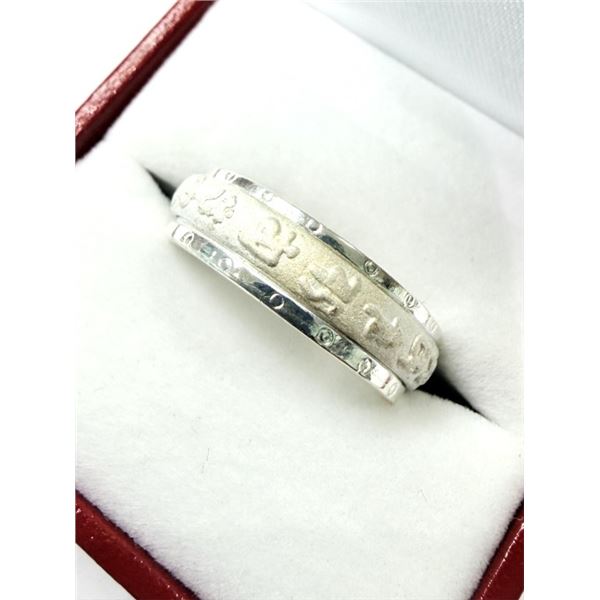 STERLING SILVER PLAIN RING, SIZE 6.5, RETAIL $150.00.