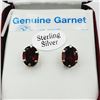 Image 1 : STERLING SILVER NATURAL GARNET (4.2CT) EARRINGS, RETAIL $400.00. GARNET IS THE BIRTHSTONE FOR JANUAR