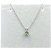 Image 1 : STERLING SILVER NATURAL PERIDOT PENDANT WITH STERLING SILVER CHAIN, RETAIL $300.00. PERIDOT IS THE B