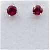 Image 1 : 10KT WHITE GOLD NATURAL ENHANCED RUBY (0.88CT) STUD EARRINGS, W/A $1000.00.