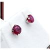 Image 2 : 10KT WHITE GOLD NATURAL ENHANCED RUBY (0.88CT) STUD EARRINGS, W/A $1000.00.