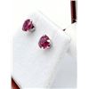 Image 3 : 10KT WHITE GOLD NATURAL ENHANCED RUBY (0.88CT) STUD EARRINGS, W/A $1000.00.