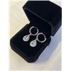 Image 2 : NEW S925 2.0CT EACH PEAR CUT SIMULATED DIAMOND (CZ) DANGLE EARRINGS, MOUNTED IN 925 STERLING SILVER 