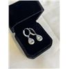 Image 3 : NEW S925 2.0CT EACH PEAR CUT SIMULATED DIAMOND (CZ) DANGLE EARRINGS, MOUNTED IN 925 STERLING SILVER 