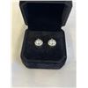 Image 2 : NEW S925 1.0CT EACH SIMULATED DIAMOND (CZ) HALO STUD EARRINGS MOUNTED IN 925 STERLING SILVER W/ WHIT