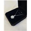 Image 3 : NEW S925 5.0CT SIMULATED DIAMOND (CZ) HALO NECKLACE, 16"-18" LONG, MOUNTED IN 925 STERLING SILVER W/