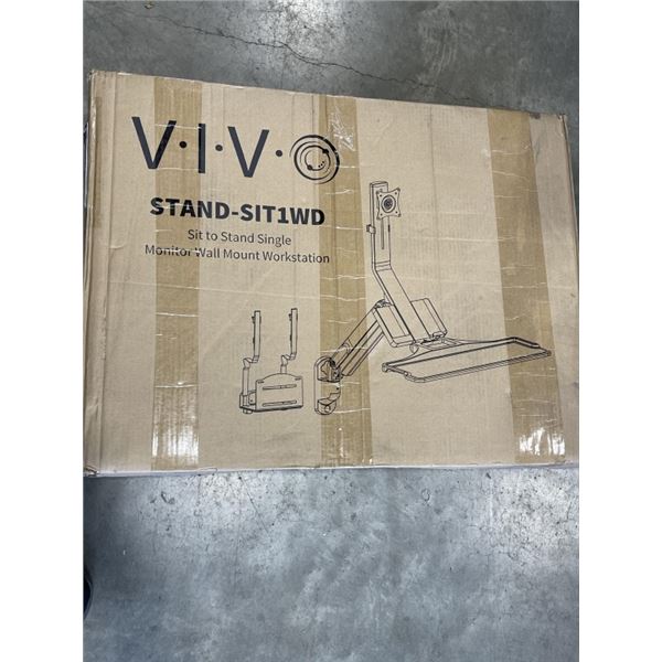 VIVO SIT TO STAND SINGLE MONITOR WALL MOUNT WORKSTATION