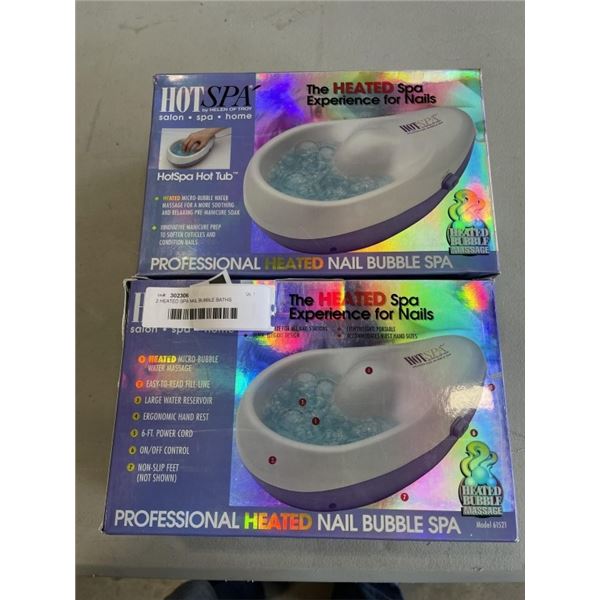 2 HEATED SPA NAIL BUBBLE BATHS