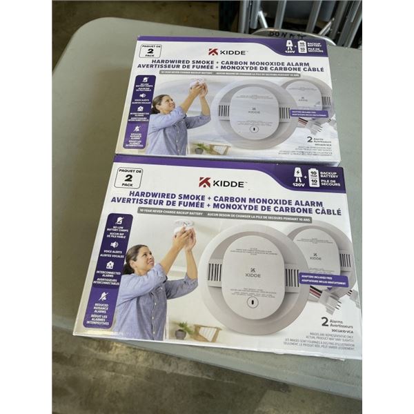 2 KIDDE 2 PCKS OF HARDWIRED SMOKE AND CARBON MONOXIDE ALARMS