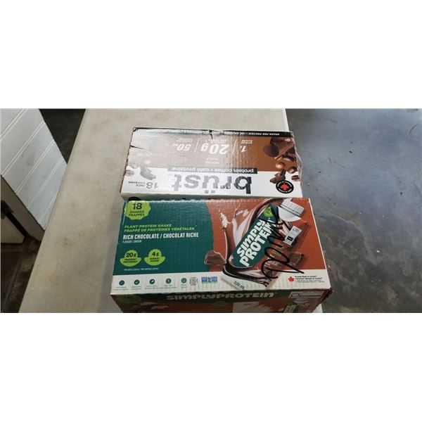 2 CASES OF PROTEIN DRINKS, COLD BREW BURUST AND SIMPLY PROTEIN PLANT BASED, 2027 EXP