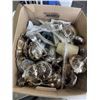 Image 2 : BOX OF SILVERWARE AND SILVER PLATE SERVING ITEMS