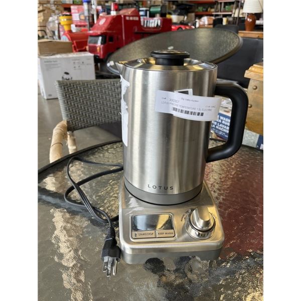 AS NEW LOTUS PRECISE TEMPERATURE 1.5L ELECTRIC KETTLE - TESTED WORKING, RETAIL $449