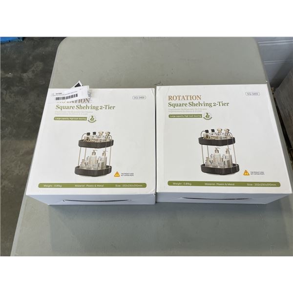 2 NEW ROTATION SQUARE SHELVING 2-TIER