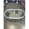 Image 2 : RATTAN GLASS TOP COFFEE TABLE