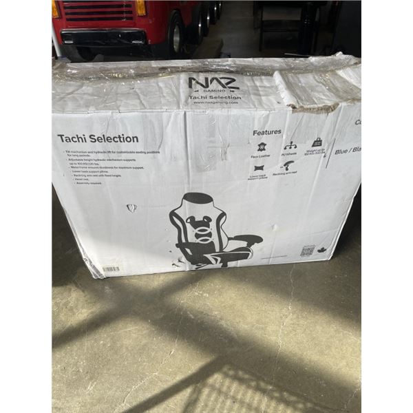 NAZ TACHI ERGONOMIC HIGH BACK FAUX LEATHER GAMING CHAIR, RETAIL $299