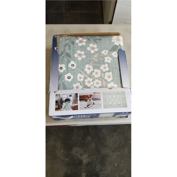 AS NEW MACHINE WASHABLE 63 X 89 INCH AREA CARPET