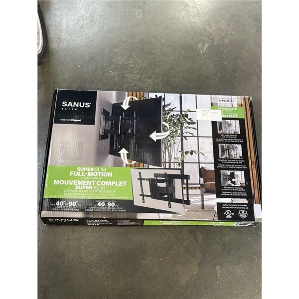 SANUS SUPER SLIM 40-90" FULL MOTION TV WALL MOUNT, RETAIL $369