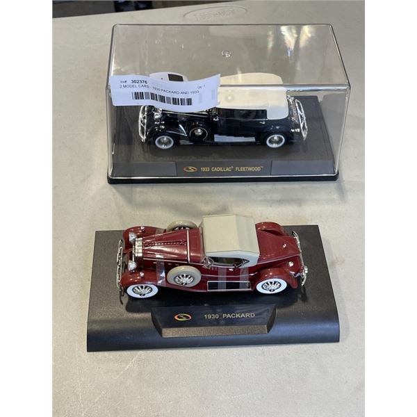 2 MODEL CARS - 1930 PACKARD AND 1933 CADILLAC FLEETWOOD