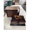 Image 1 : 2 WOODEN JEWELRY BOXES W/ CONTENTS