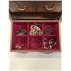 Image 4 : 2 WOODEN JEWELRY BOXES W/ CONTENTS