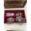 Image 5 : 2 WOODEN JEWELRY BOXES W/ CONTENTS