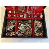 Image 2 : JEWELRY CASE W/ LOTS OF MISC CONTENTS