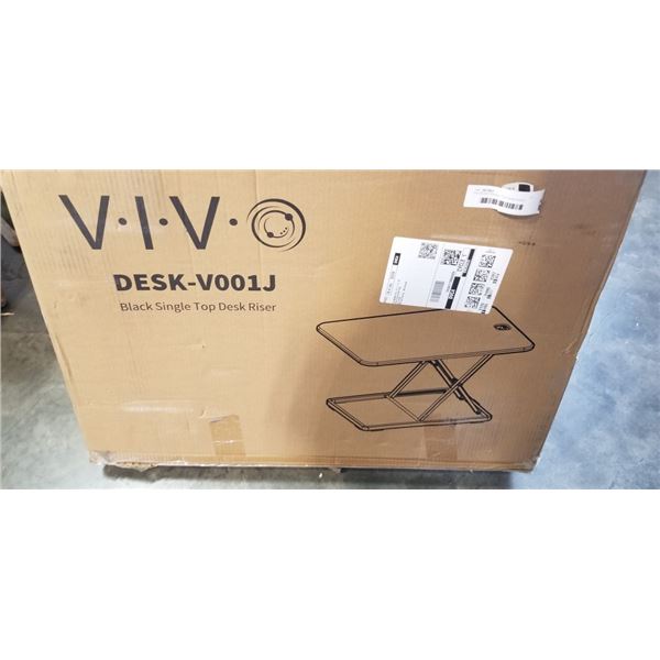 VIVO BLACK SINGLE TOP DESK RISER