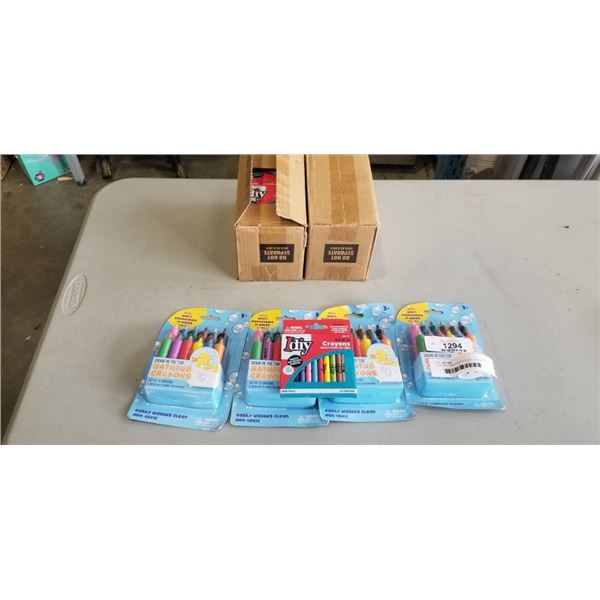 2 DIY CRAYONS WRAPPED INDV. BOXES (12 COLORS- 24 KITS) AND 4 PACKS BATHTUB CRAYONS