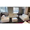 Image 1 : 4-PC LEATHER SOFA SET INCLUDING; SOFA, LOVESEAT, LOUNGE CHAIR & OTTOMAN