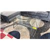 Image 1 : 3-PC METAL & GLASS TABLE SET INCLUDING; COFFEE TABLE & (2) END TABLES