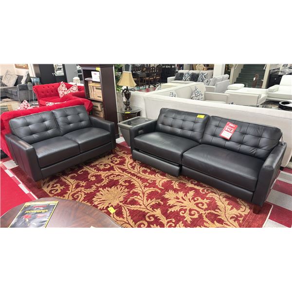 2-PC TUFTED LEATHER SOFA SET INCLUDING; ELECTRIC RECLINING SOFA & LOVESEAT