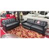 Image 1 : 2-PC TUFTED LEATHER SOFA SET INCLUDING; ELECTRIC RECLINING SOFA & LOVESEAT